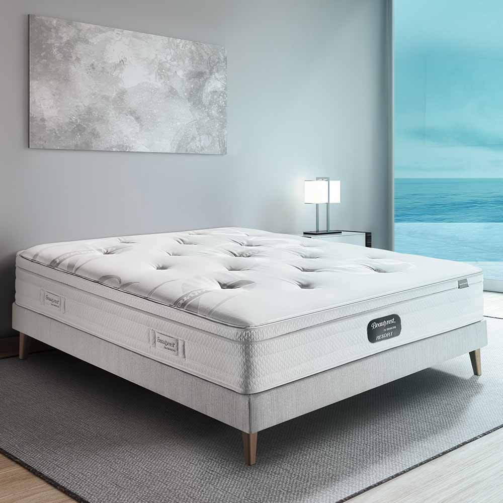 Ensemble beautyrest resort island by simmons en ambiance dans une chambre Ensemble beautyrest resort island by simmons en ambiance dans une chambre